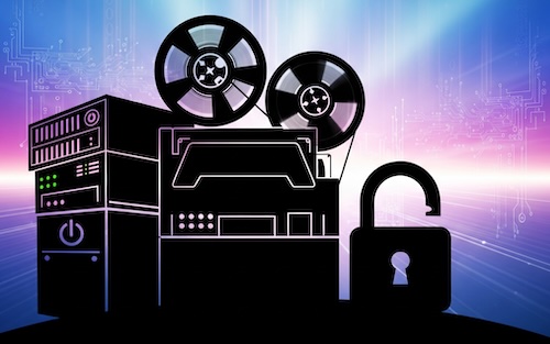 Backup servers and cloud storage concept