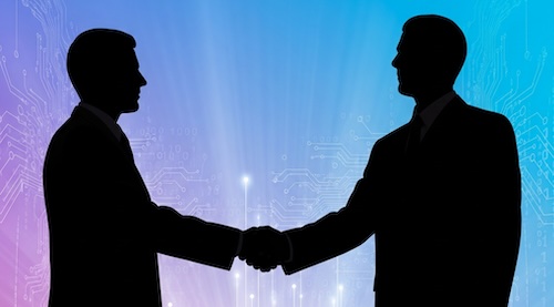 IT consultant meeting with clients